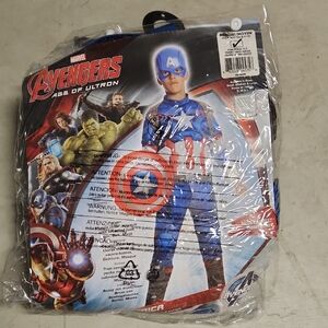 Marvel Avengers Captain America Kids Costume - Blue, Red, and White